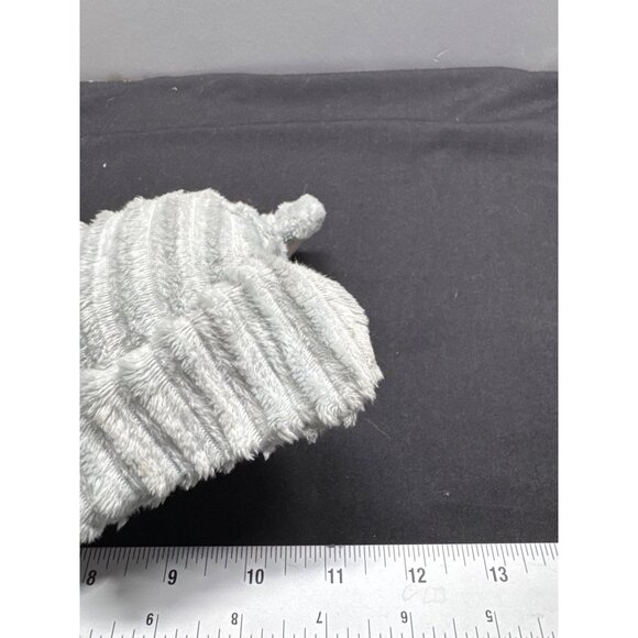 Soft Gray Ribbed Plush Elephant Baby Toy By Chick Pea - Adorable & Cuddly Design - Picture 3 of 6